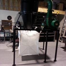 unloader vac with cyclone for tripple retort
